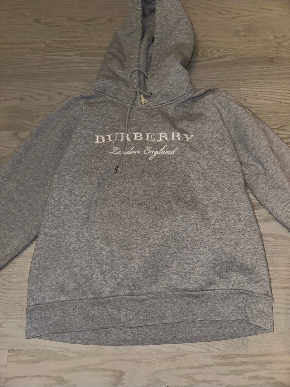 Burberry London England Gray Logo Hoodie XL Pullover Sweatshirt